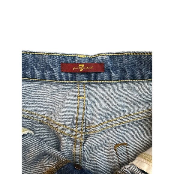 7 for All Man Kind Womens Cut-Off Jeans Shorts Size 25 Raw Hem Frayed Distressed - Picture 10 of 16